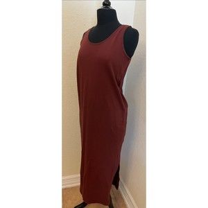 Mixit Vintage 90's Tank Dress Side Slit-Brown